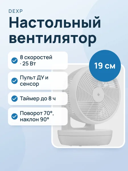 Фото товара Вентилятор DEXP CSDC-20W  белый