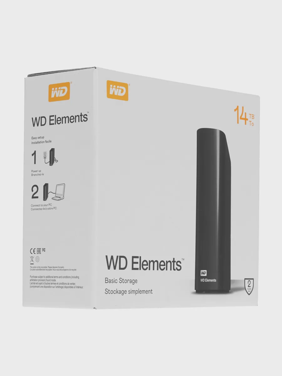 3.5" Внешний HDD WD Elements Desktop [WDBWLG0140HBK-EESN] 14 ТБ USB 3.2 Gen 1 Type-A — фото 7 из 7