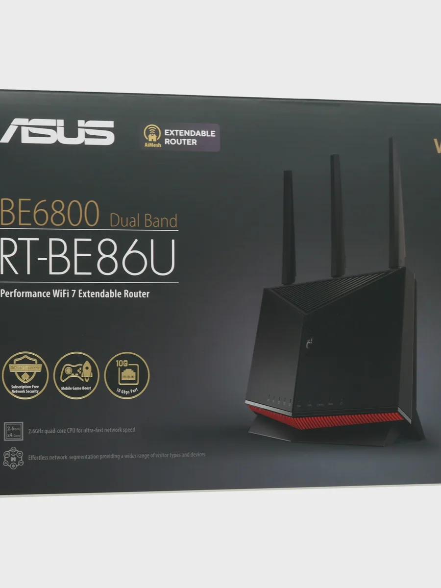 Wi-Fi-роутер ASUS RT-BE86U 3х1000 Мбит/с, 2500 Мбит/с, 10000 Мбит/с — фото 10 из 11