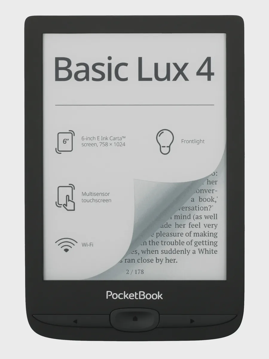 Электронная книга PocketBook 618 Basic Lux 4 черный — фото 2 из 9