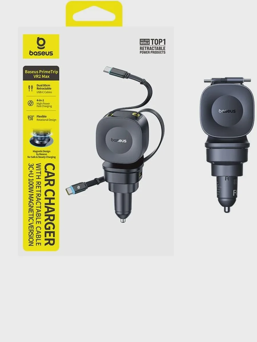 Автомобильное зарядное устройство Baseus PrimeTrip VR2 Max, 100 Вт, USB Type-C — фото 4 из 7