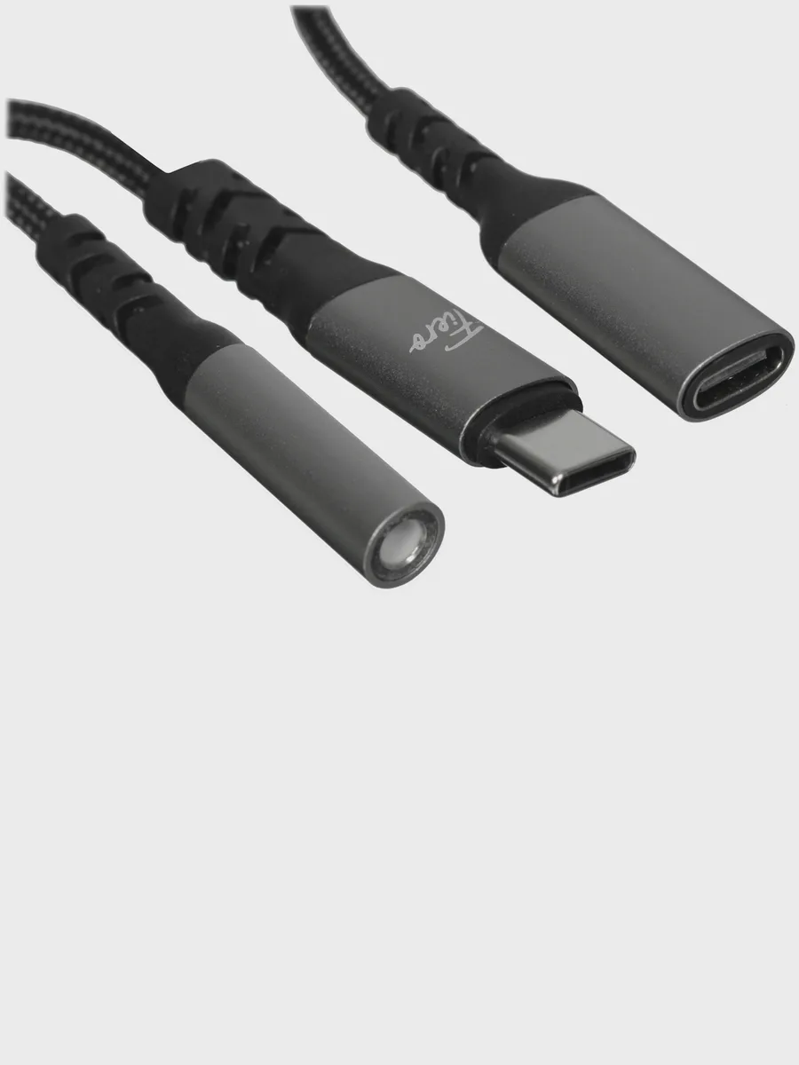 Кабель FIERO USB Type-C Male - jack 3.5 мм, USB Type-C Female — фото 2 из 8