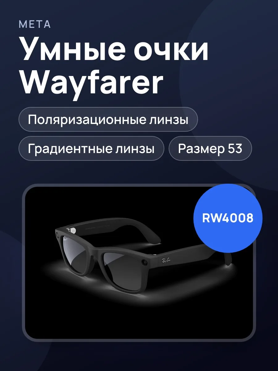 Очки Meta Glasses Wayfarer RW4008 Matte Black / Polar Gradient Graphite T155 53 — фото 1 из 2