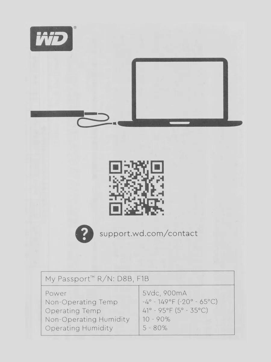 2.5" Внешний HDD WD My Passport [WDBPKJ0050BRD-CESN] 5 ТБ USB 3.2 Gen 1 Type-A — фото 5 из 6