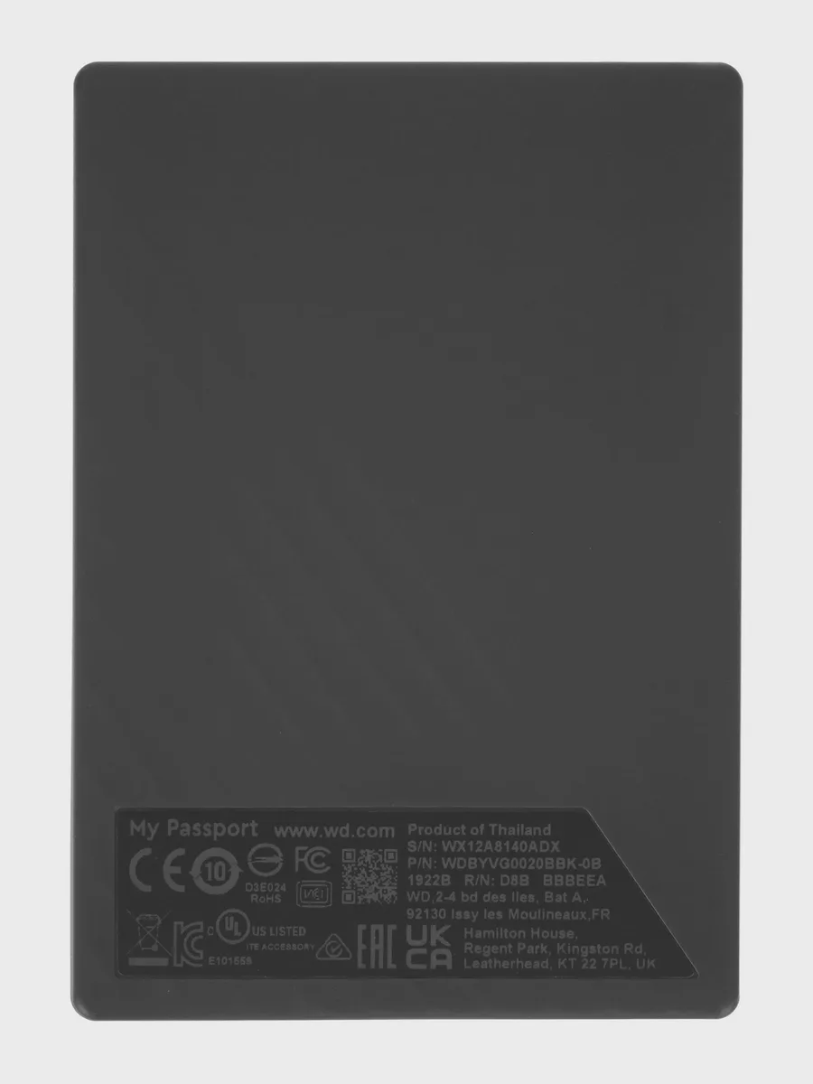 2.5" Внешний HDD WD My Passport [WDBYVG0020BBK-WESN] 2 ТБ USB 3.2 Gen 1 Type-A — фото 3 из 7