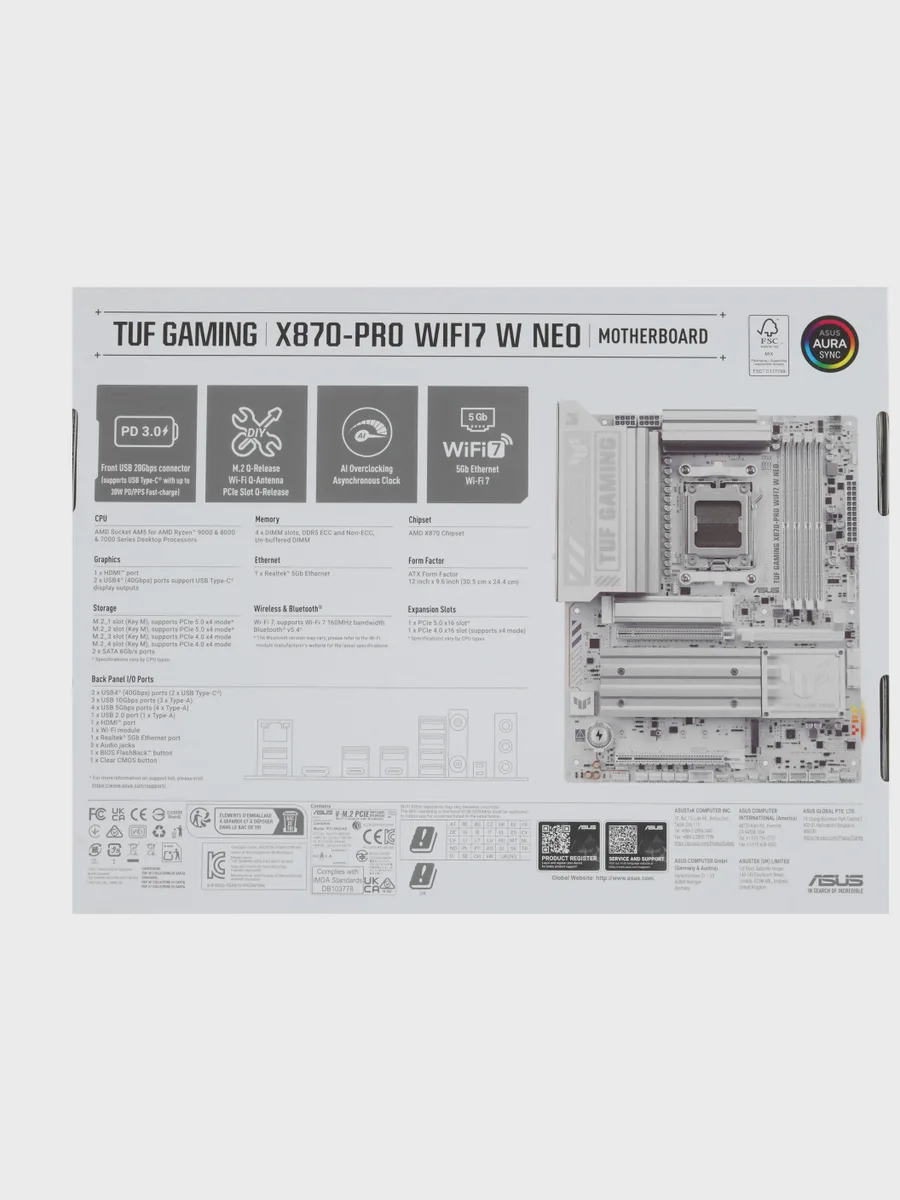 Материнская плата ASUS TUF GAMING X870-PRO WIFI7 W NEO, AM5, Standard-ATX — фото 10 из 11