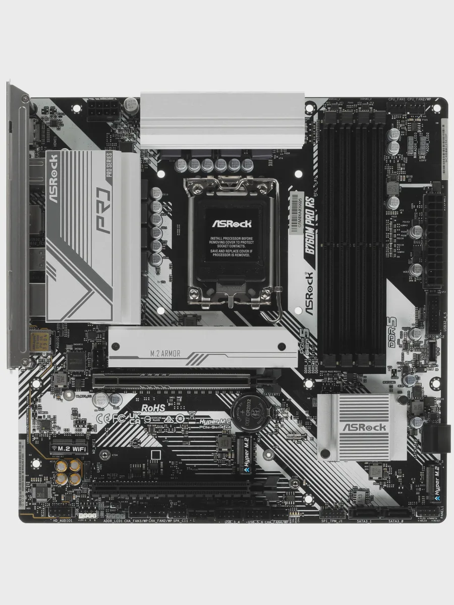 Материнская плата ASRock B760M Pro RS, LGA 1700, Micro-ATX — фото 3 из 10
