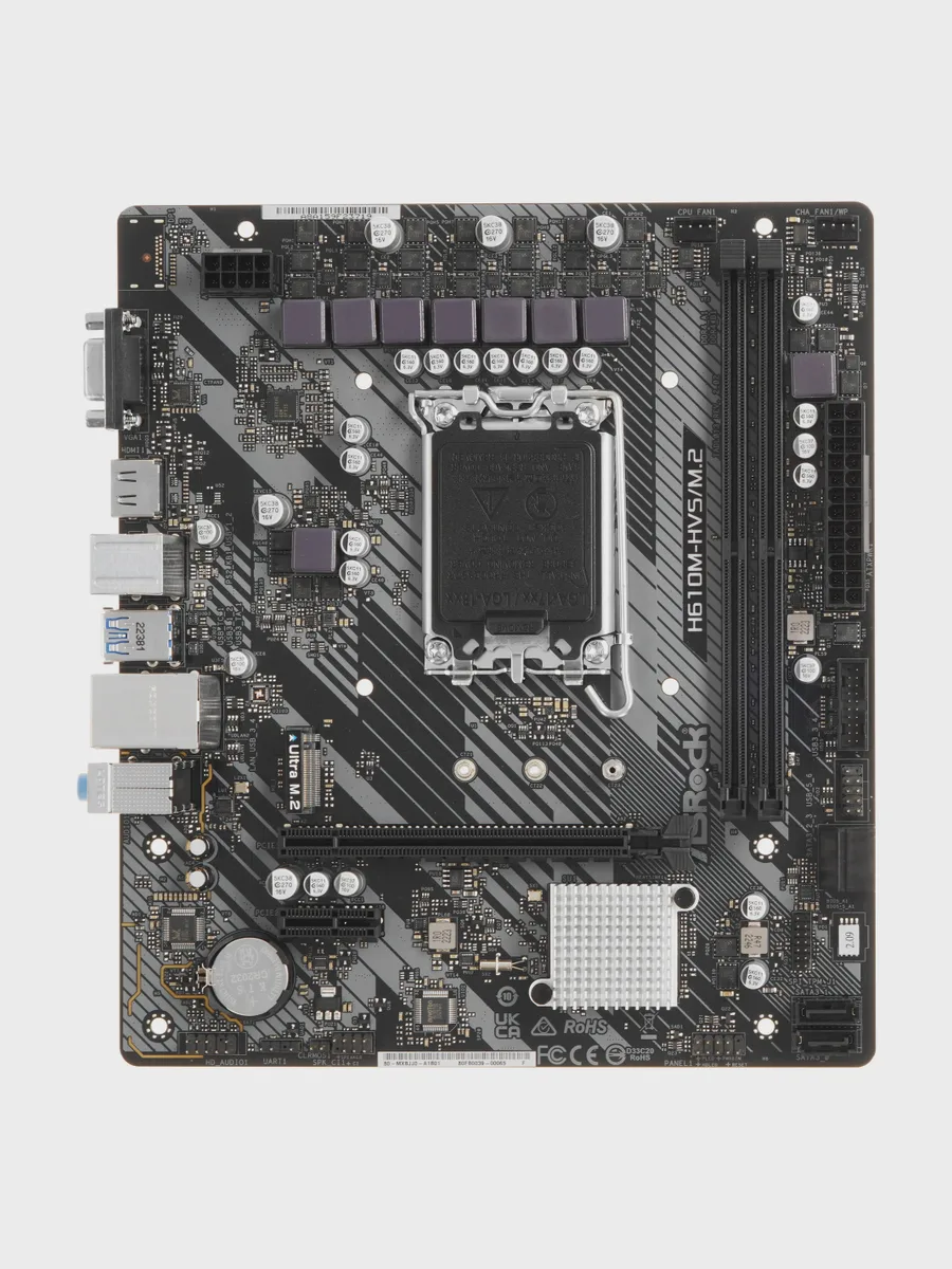 Материнская плата ASRock H610M-HVS/M.2 R2.0, LGA 1700, Micro-ATX — фото 2 из 9