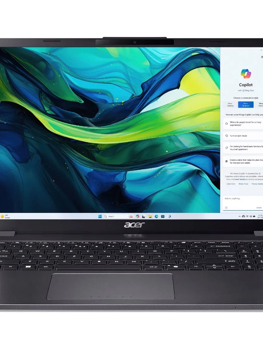 Ноутбук acer Aspire Go 15 AG15-51P-510U, 15,3 WUXGA (1920 x 1200) IPS, Intel i5-1334U 10-ядер, 8GB DDR5, 256GB SSD, Wi-Fi, Bluetooth, стальной серый, — фото 2 из 2