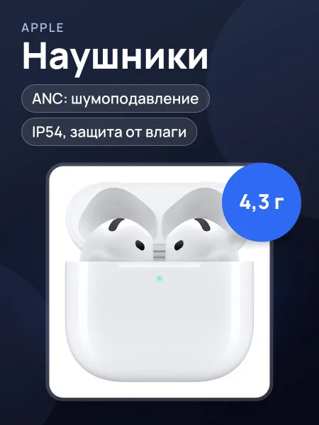 Фото товара Наушники Apple Airpods 4 Белый