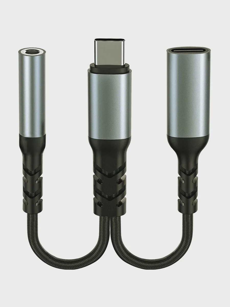 Кабель FIERO USB Type-C Male - jack 3.5 мм, USB Type-C Female — фото 8 из 8