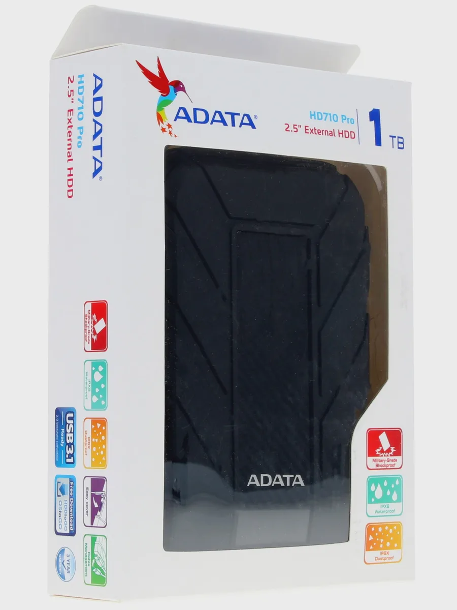 2.5" Внешний HDD ADATA HD710 Pro [AHD710P-1TU31-CBK] 1 ТБ USB 3.2 Gen 1 Type-A — фото 6 из 6