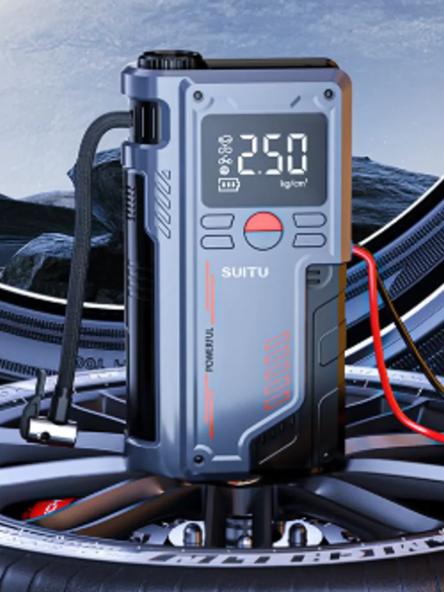 Пусковое зарядное устройство Jump Starter + компрессор для накачки колес Power Machine T700 8000 Mah — фото 3 из 5