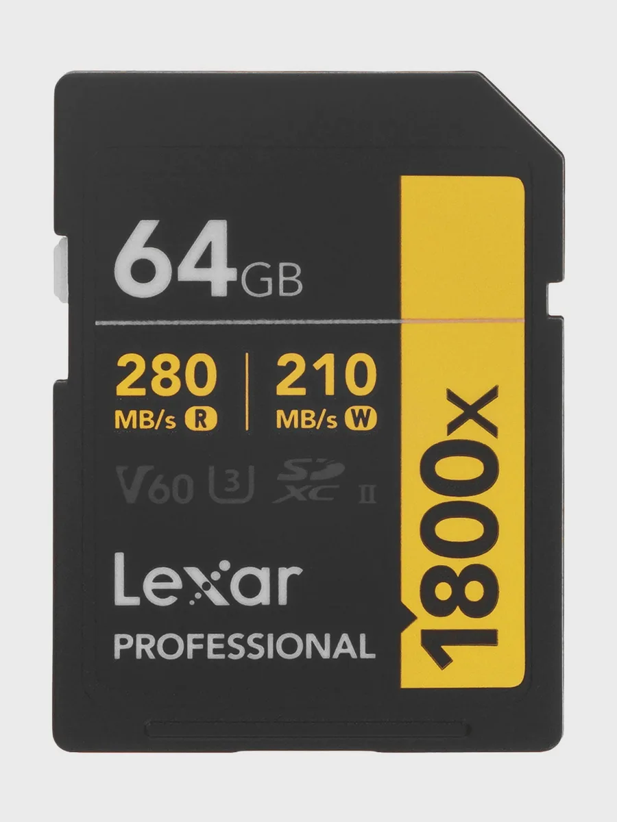 Карта памяти Lexar Professional SDXC 64 ГБ UHS Class 3, Video Class 60 — фото 2 из 8