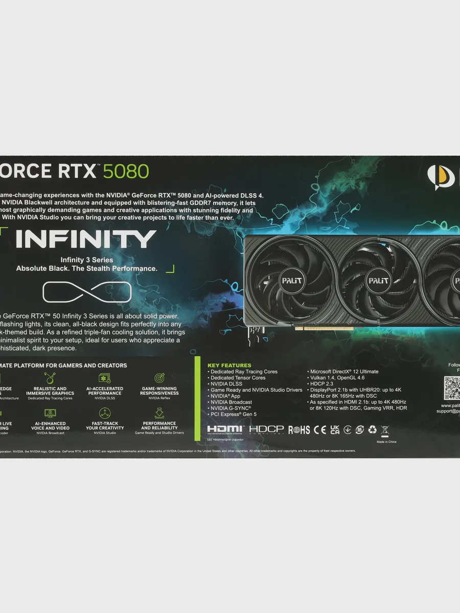 Видеокарта Palit GeForce RTX 5080 Infinity 3 OC 16 ГБ GDDR7 2625 МГц — фото 10 из 11