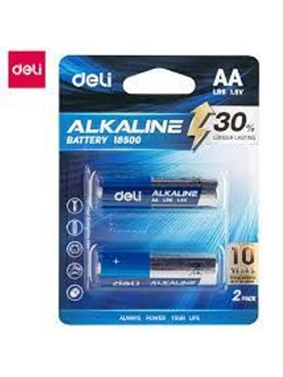 Батарейки Deli Alkaline LR6 1.5V 2 шт — фото 1 из 2
