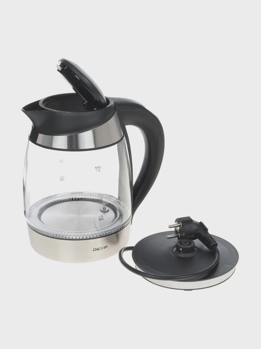 Электрочайник DEXP KG-1800 Smart, серебристый, 1.8 л, 2200 Вт — фото 9 из 11