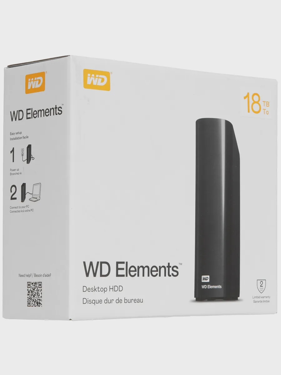 3.5" Внешний HDD WD Elements Desktop [WDBWLG0180HBK-EESN] 18 ТБ USB 3.2 Gen 1 Type-A — фото 8 из 8
