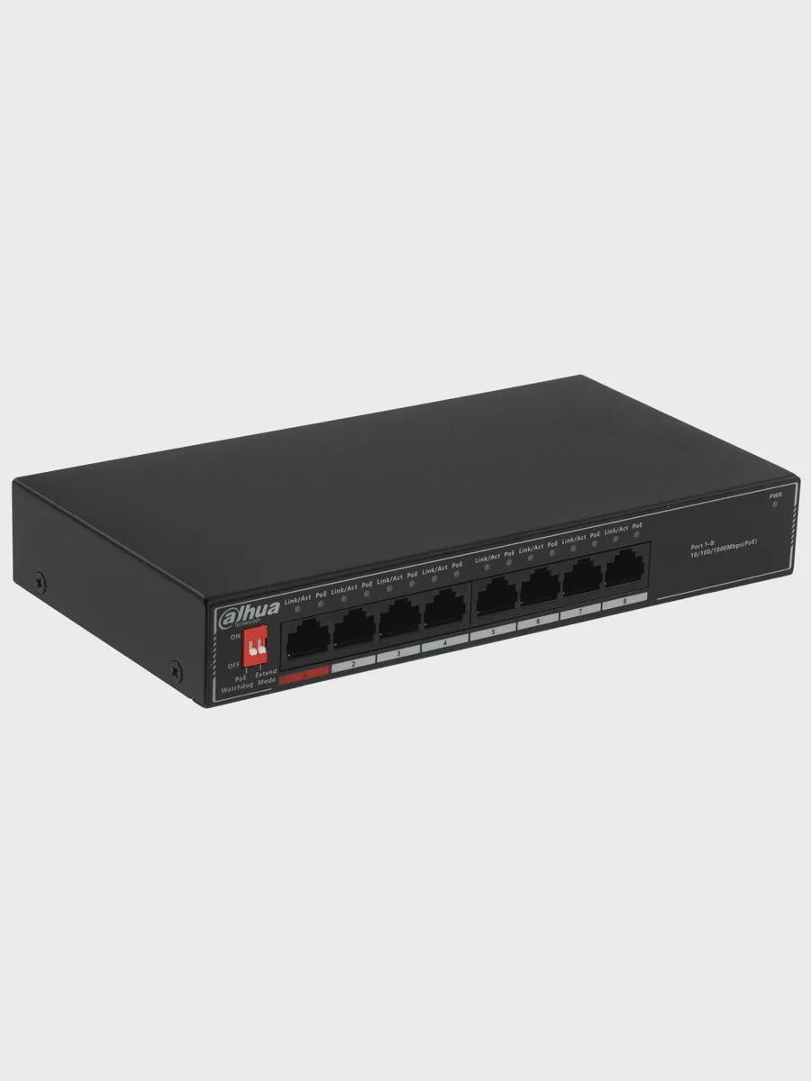 Коммутатор Dahua DH-SG1008P 8 x RJ-45х10/100/1000 Мбит/сек — фото 2 из 9