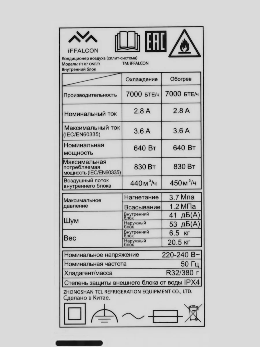 Кондиционер  iFFALCON F1 07 ONF/R настенный — фото 5 из 11