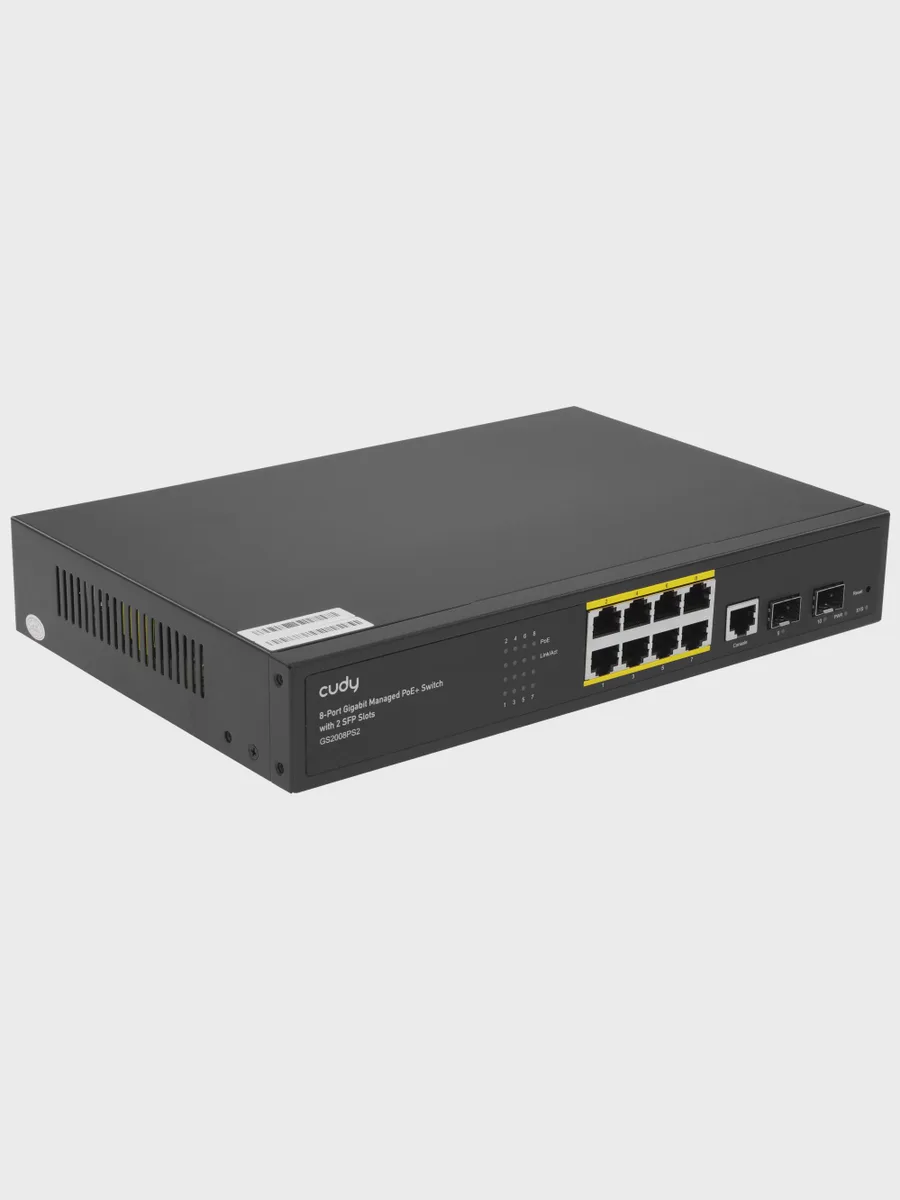 Коммутатор Cudy GS2008PS2 2 x SFP, 8 x RJ-45х1000 Мбит/сек, 100 Мбит/сек — фото 2 из 9