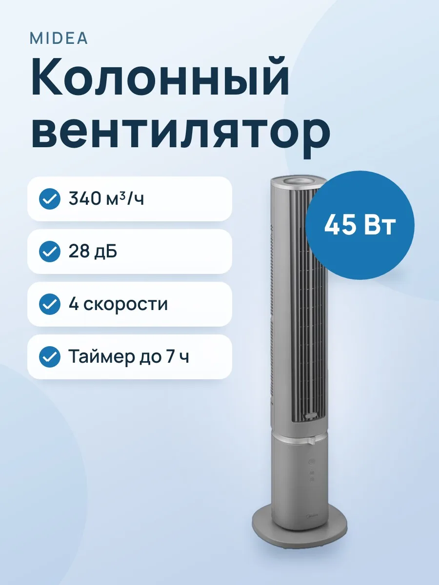 Вентилятор Midea FT7070G  серый — фото 1 из 11