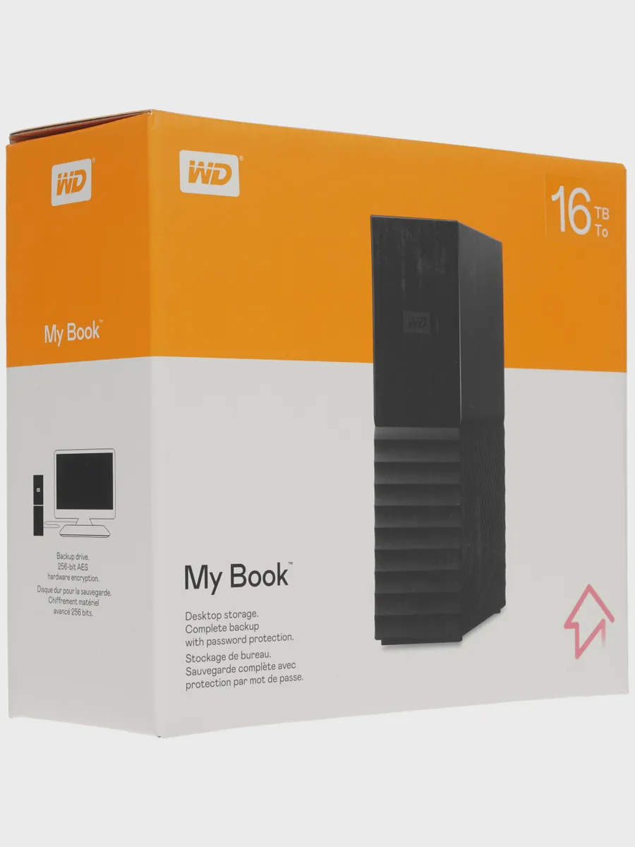 3.5" Внешний HDD WD My Book [WDBBGB0160HBK-EESN] 16 ТБ USB 3.2 Gen 1 Type-A — фото 8 из 8