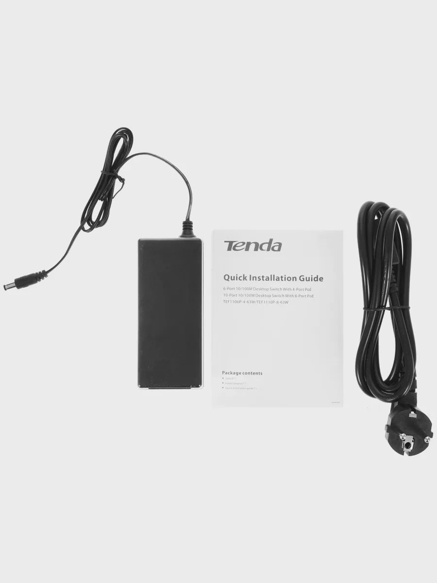 Коммутатор Tenda TEF1106P-4-63W 6 x RJ-45х100 Мбит/сек — фото 7 из 8
