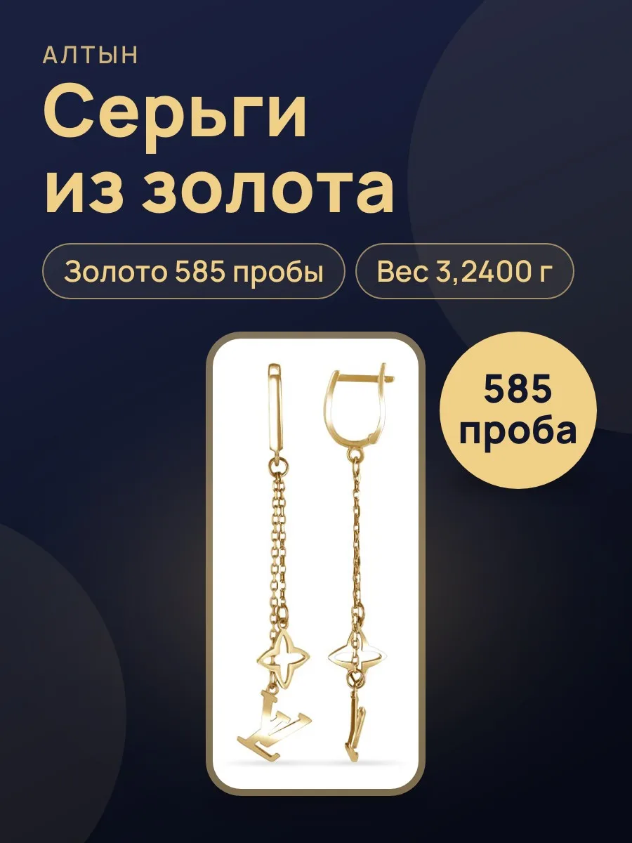 Серьги из золота 585, 3,24 г — фото 1 из 3