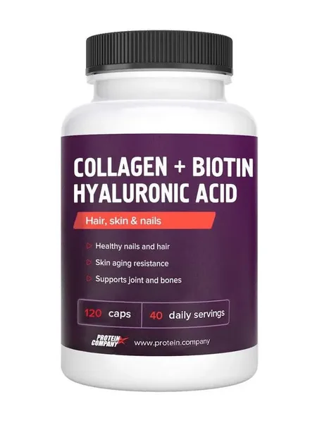 Фото товара Коллаген с биотином и гиалуроновой кислотой PROTEIN.COMPANY Collagen+Biotin Hyaluronic Acid, 120 капсул