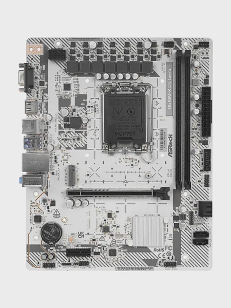 Фото товара Материнская плата ASRock H610M-X D5 Gen5, LGA 1700, Micro-ATX