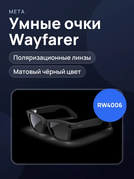 Фото товара Очки Meta Glasses Wayfarer RW4006 GEN1 Matte Black / Transitions Graph.Green T150 53/50
