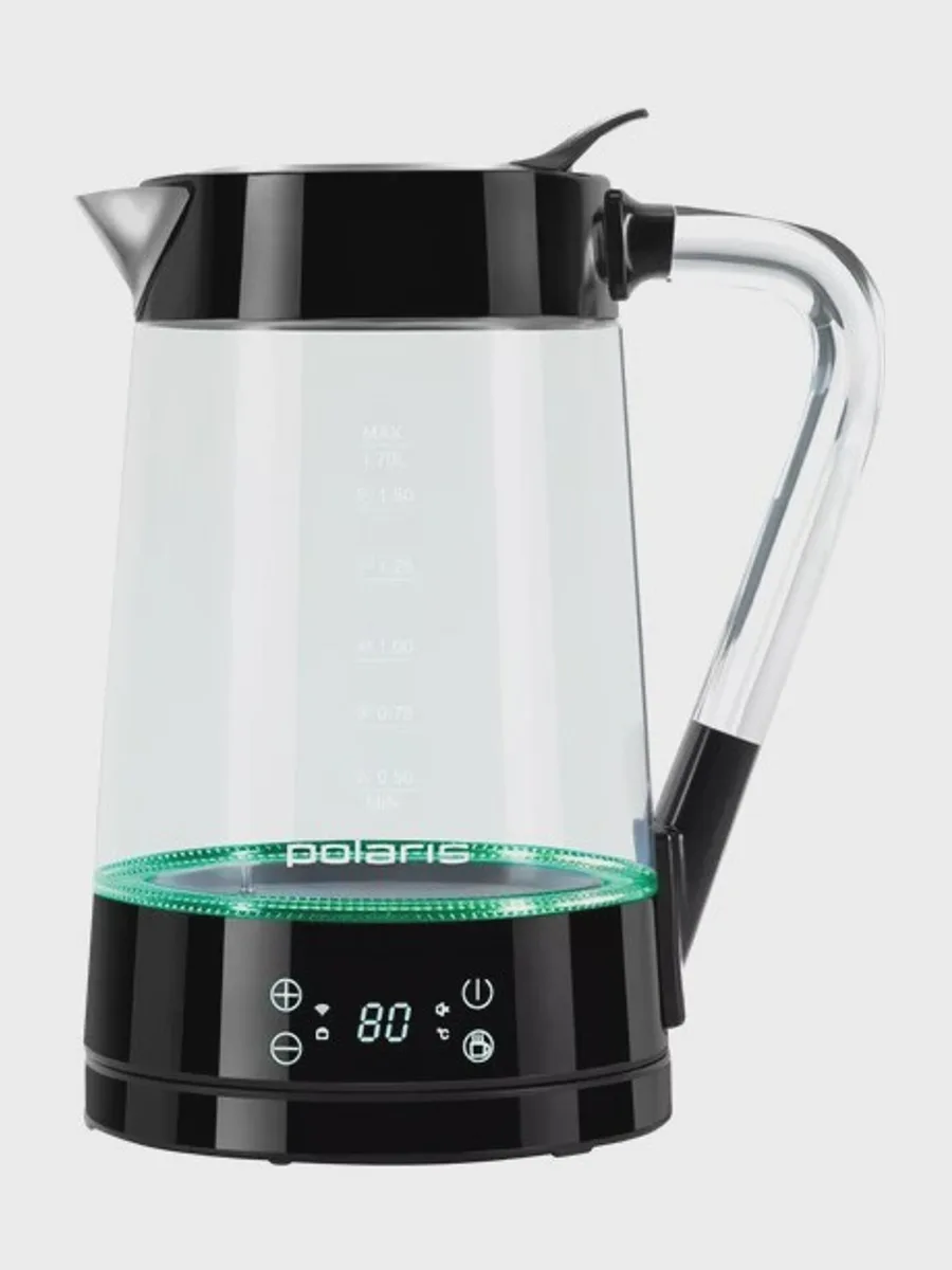 Электрочайник Polaris PWK 1715CGLD Wi-Fi IQ Home, черный, 1.7 л, 2200 Вт — фото 4 из 11