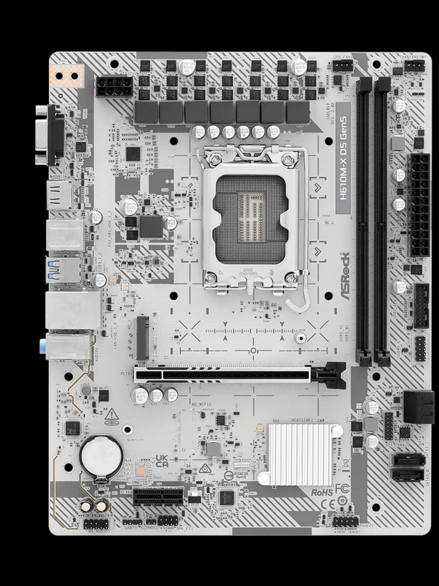 Материнская плата ASRock H610M-X D5 Gen5, LGA 1700, Micro-ATX — фото 10 из 10
