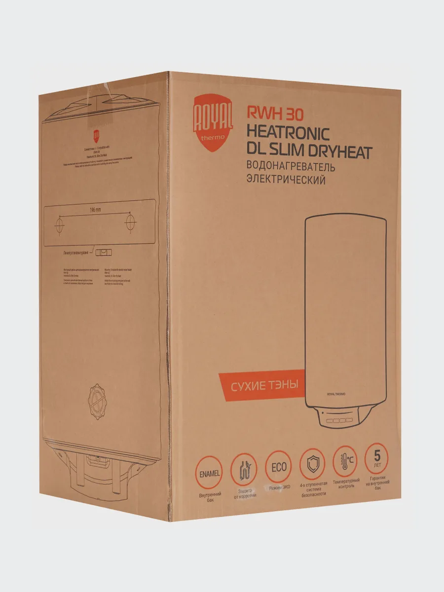 Накопительный водонагреватель электрический Royal Thermo RWH 30 Heatronic DL Slim DryHeat — фото 11 из 11