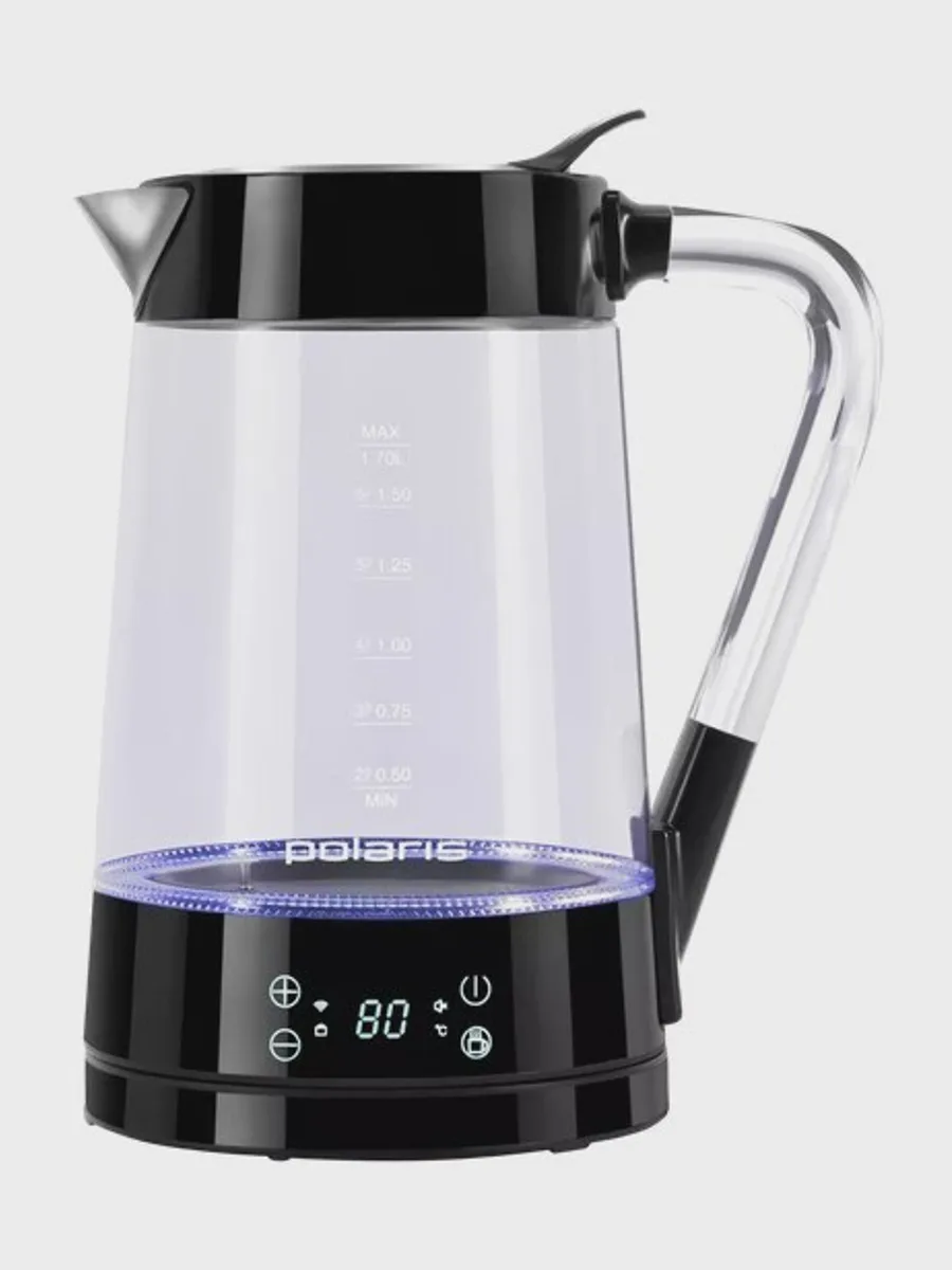 Электрочайник Polaris PWK 1715CGLD Wi-Fi IQ Home, черный, 1.7 л, 2200 Вт — фото 7 из 11