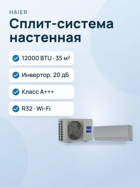 Фото товара Кондиционер  Haier HSU-12HFDN3S03/R3(SDB)/25 настенный