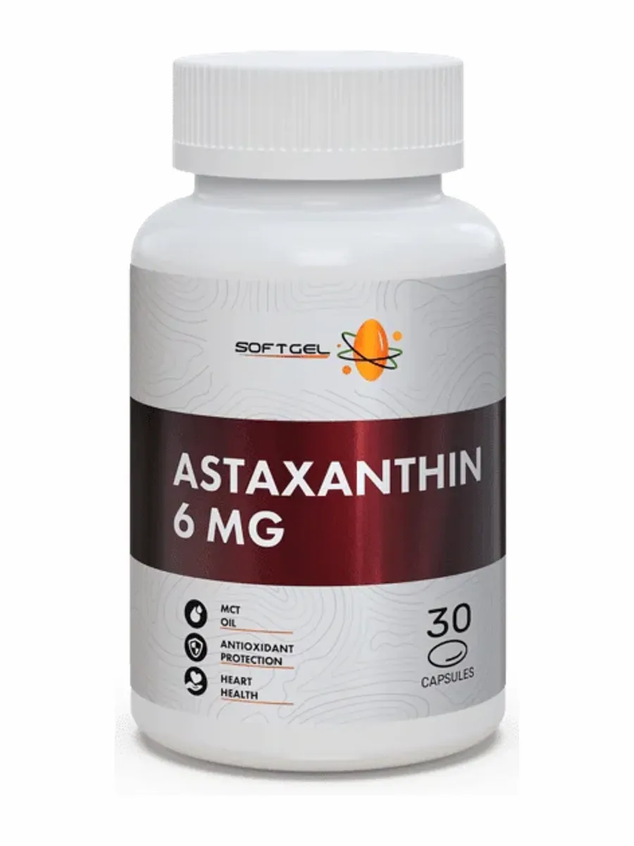 Антиоксидант Астаксантин Astaxanthin 6 мг, 30 капсул — фото 1 из 3