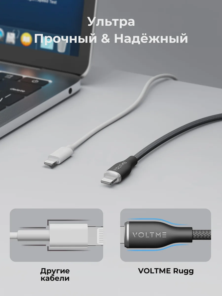 Кабель VOLTME Lightning 8-pin - USB Type-C, 1.2 м [C2079] 1 шт — фото 7 из 9