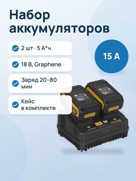 Фото товара Набор аккумуляторов с зарядным устройством CAT DXK903