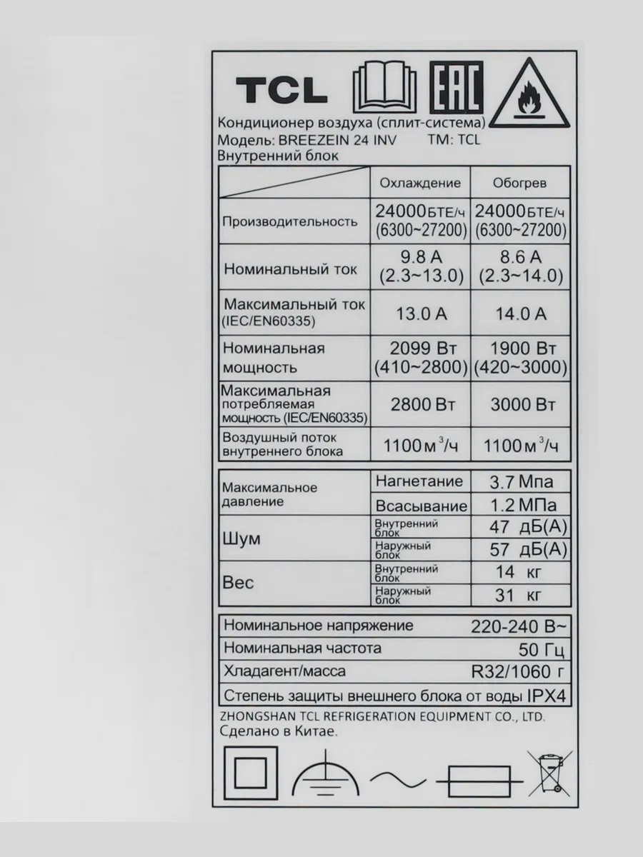 Кондиционер  TCL BREEZEIN 24 INV настенный — фото 6 из 11