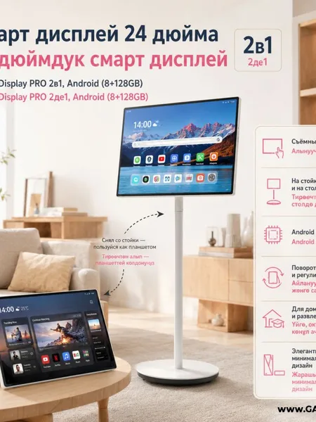 Фото товара Смарт дисплей 24 дюйма Smart Display PRO 2в1, Android (8+128GB)
