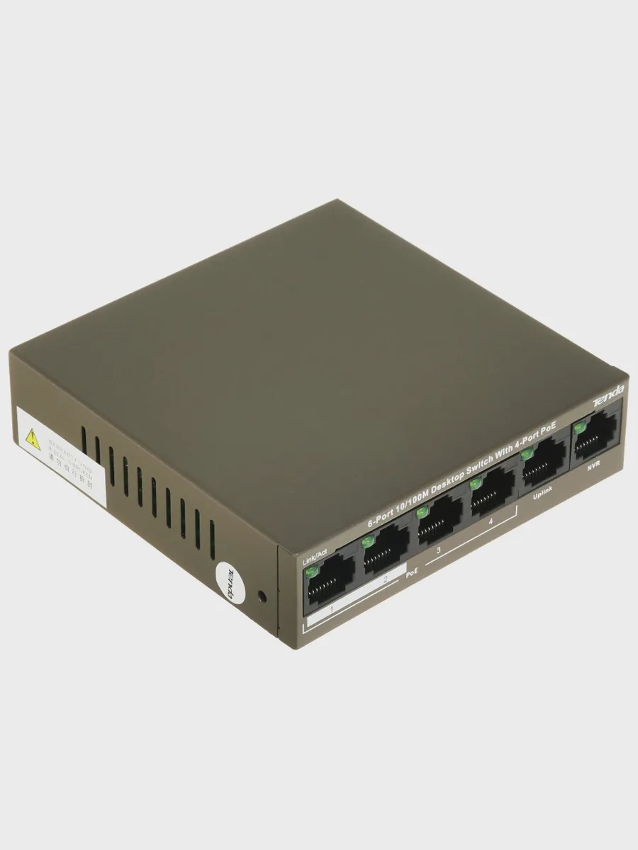 Коммутатор Tenda TEF1106P-4-63W 6 x RJ-45х100 Мбит/сек — фото 2 из 8