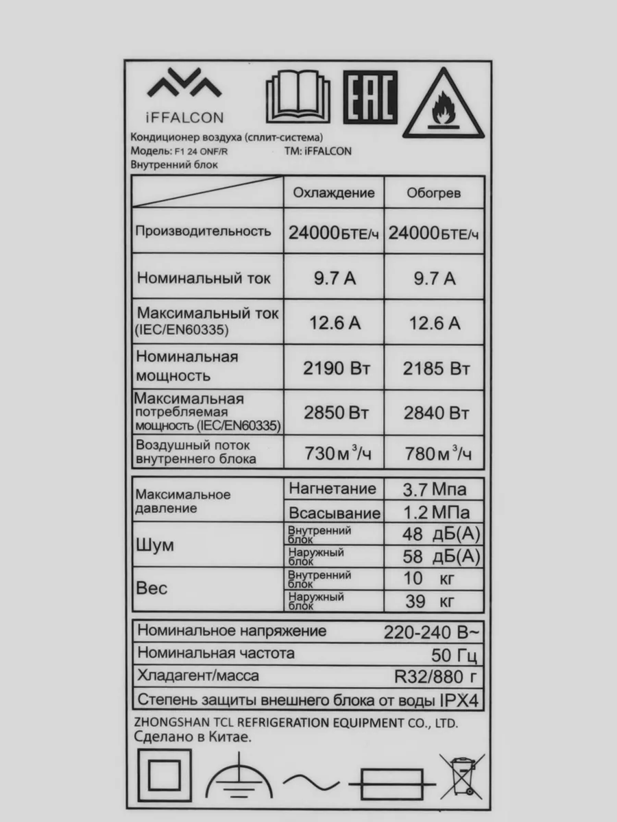 Кондиционер  iFFALCON F1 24 ONF/R настенный — фото 5 из 11