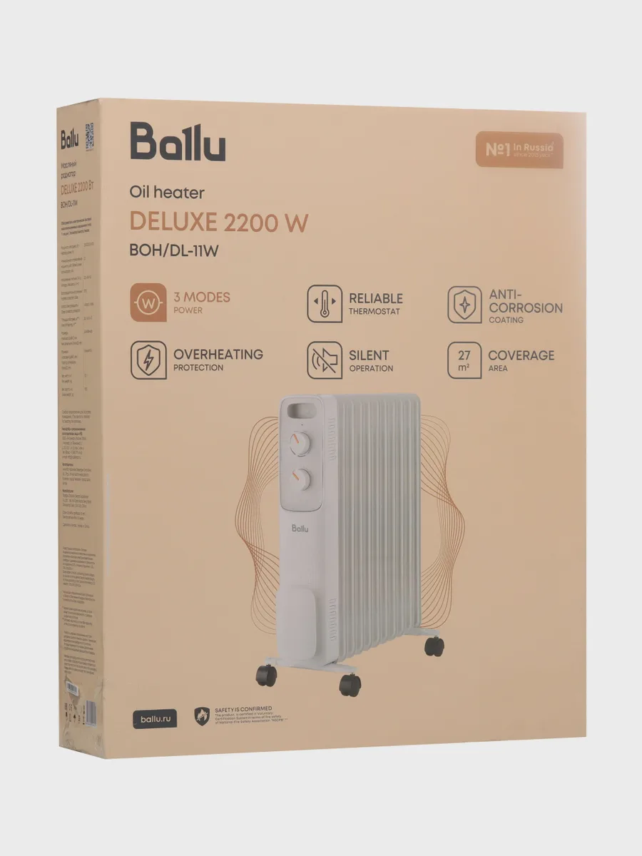 Масляный обогреватель Ballu Deluxe BOH/DL-11W — фото 9 из 10