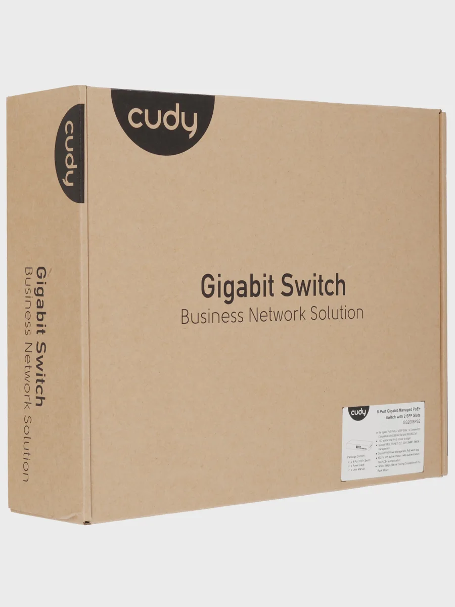 Коммутатор Cudy GS2008PS2 2 x SFP, 8 x RJ-45х1000 Мбит/сек, 100 Мбит/сек — фото 9 из 9