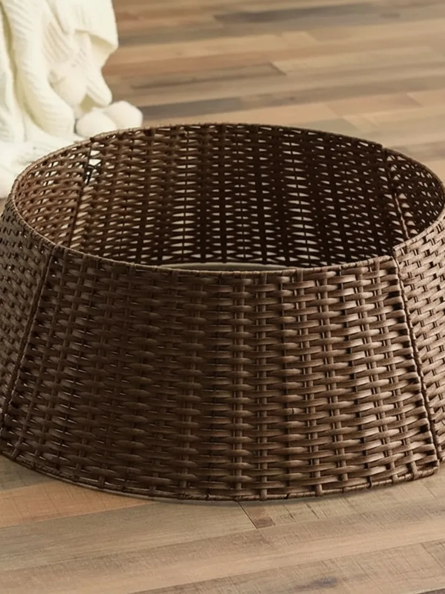 Юбка под ёлку плетёная из искусственного ротанга, корзина-основание, коричневая, 78×62×28 см — фото 3 из 3