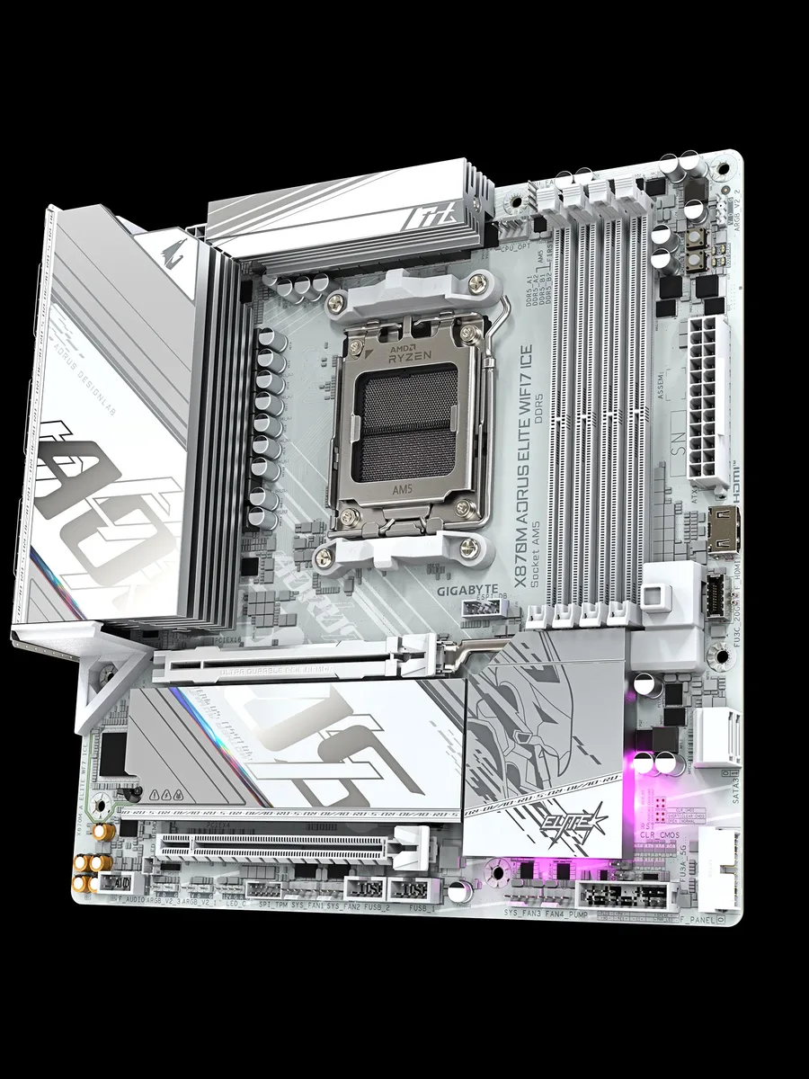 Материнская плата GIGABYTE X870M AORUS ELITE WIFI7 ICE, AM5, Micro-ATX — фото 11 из 11