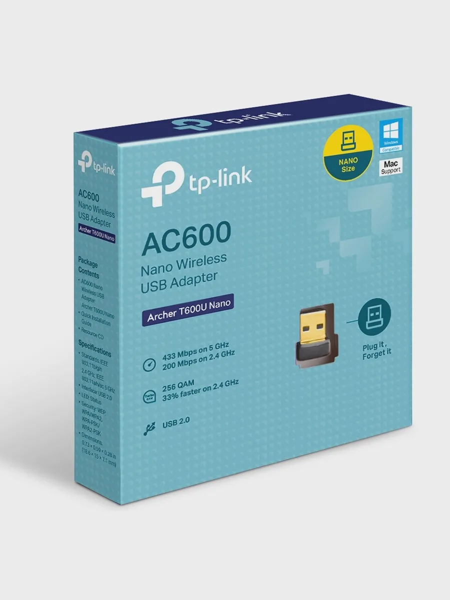 Wi-Fi адаптер TP-Link Archer T600U Nano,633 Мбит/с — фото 8 из 8