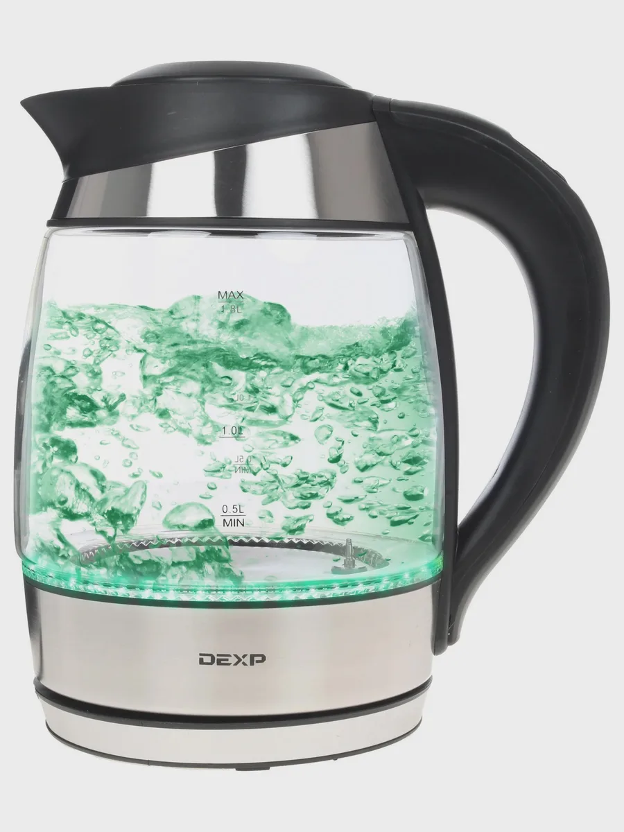 Электрочайник DEXP KG-1800 Smart, серебристый, 1.8 л, 2200 Вт — фото 2 из 11